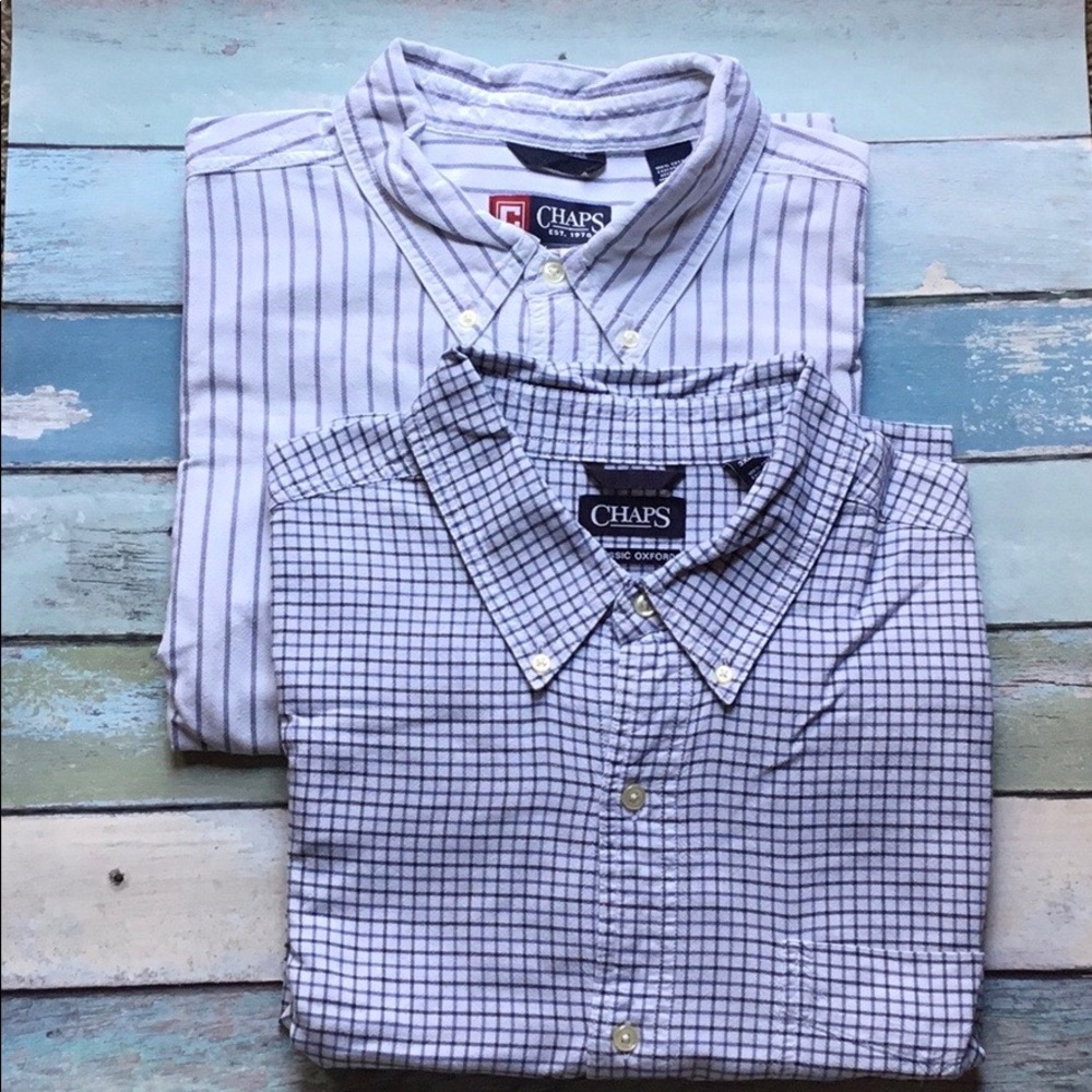 Chaps Casual Button Down Shirts Bundle of 2